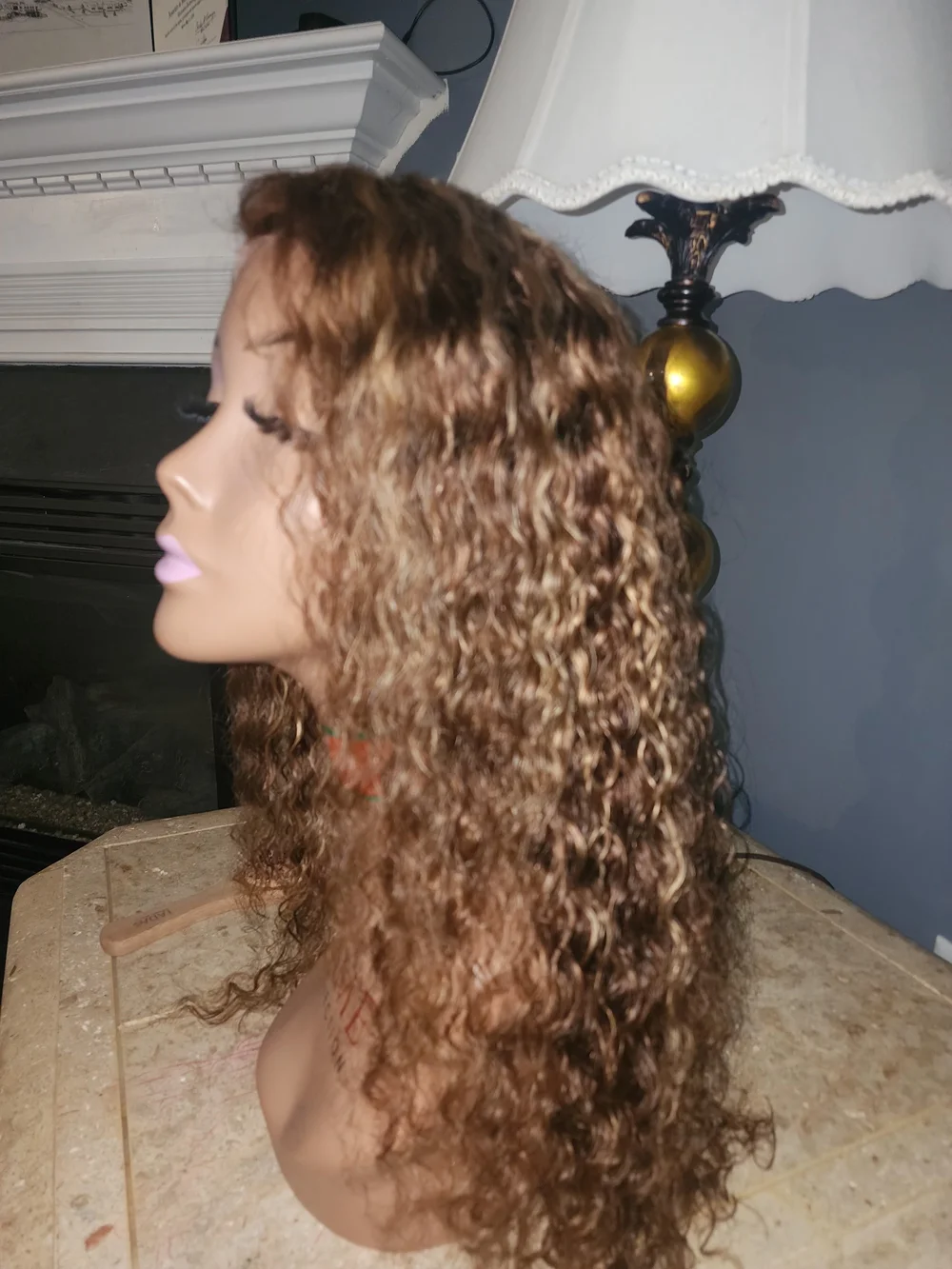 Brown Curly Lace Front Wig - Brand: